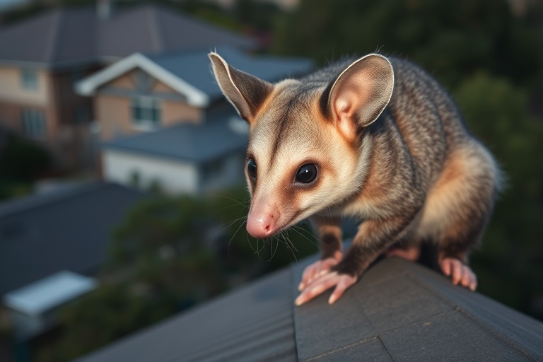 Possum in Mernda residential area
